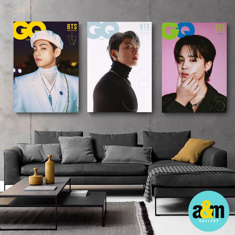 Poster Kayu BTS V O G U E GQ VERSION JIN RM SUGA JUNGKOOK J-HOPE JIMIN V I Hiasan Dinding Dekorasi Kamar I Poster Kayu K-POP Dekorasi Kamar - A&amp;M