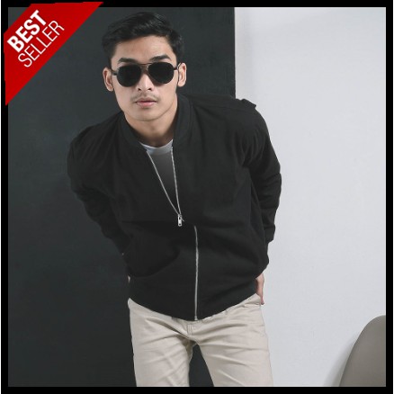 Jaket Bomber Pria Bahan Kanvas Katun Nyaman adem Dipakai  COD