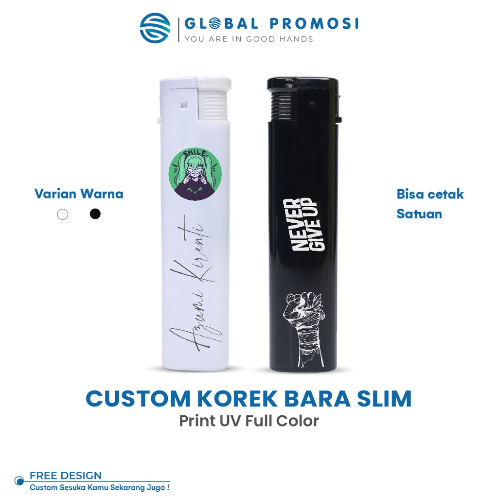 Korek Api Bara Magnet Slim Custom Cetak Uv Print Souvenir Cetak 2 Sisi