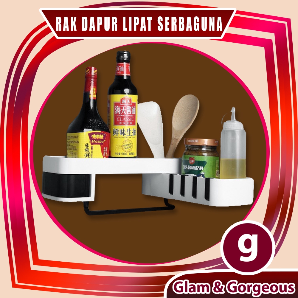  Rak  Plastik Sudut  Bumbu  Dapur  Serbaguna Tempel Dinding 