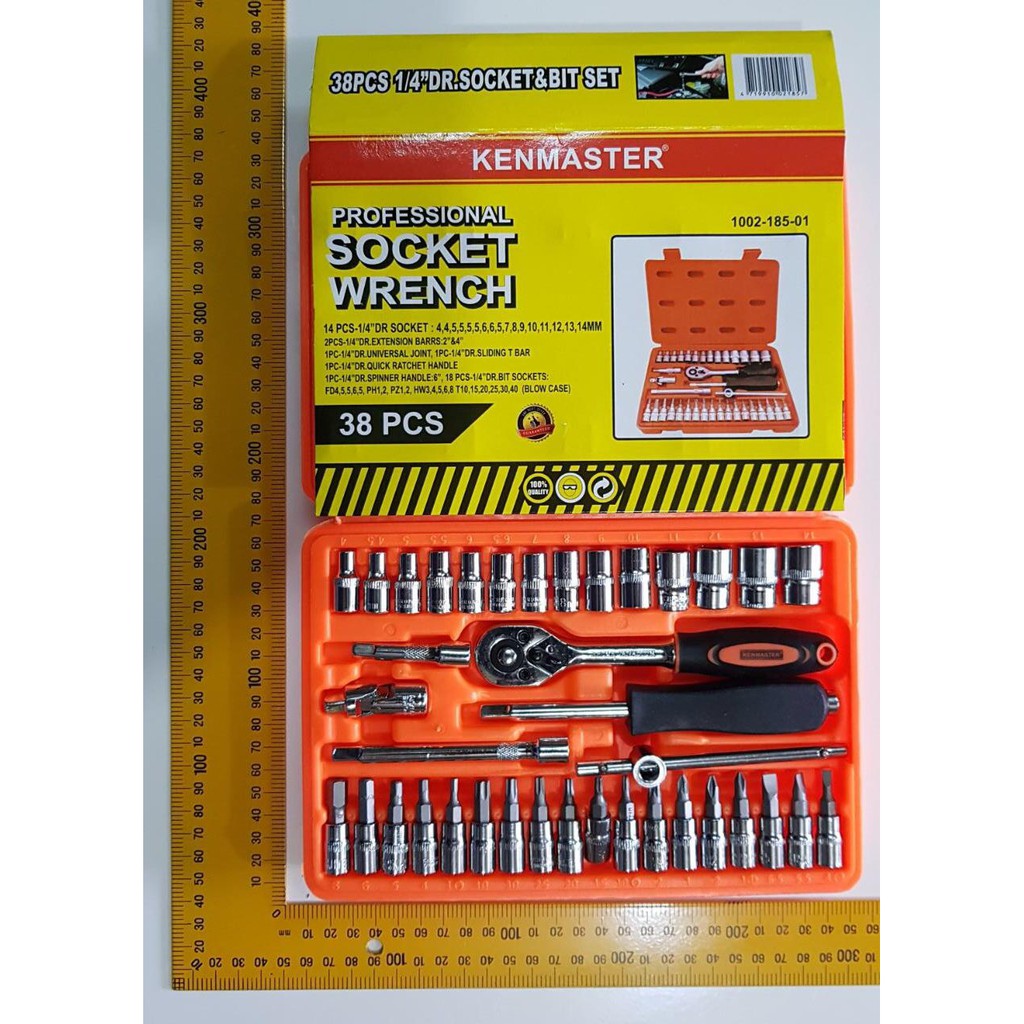 KENMASTER Kunci Sok Set 38 Pcs PREMIUM PROFESSIONAL Socket Wrench