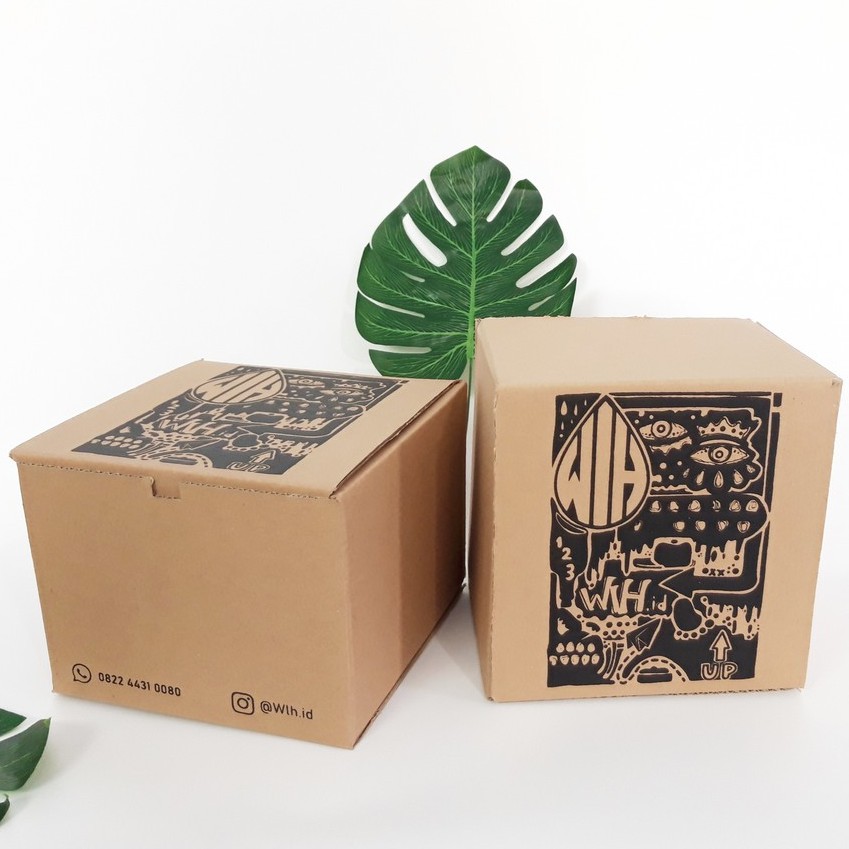 Kardus CUSTOM Sablon 20x20x15 cm Flip Top Packaging Produk Kardus CUSTOM Sablon 20x20x15 cm Flip Top Packaging Produk