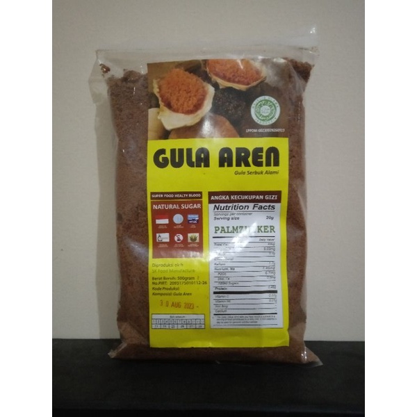 

gula aren serbuk organik alami palm zuiker 500gr