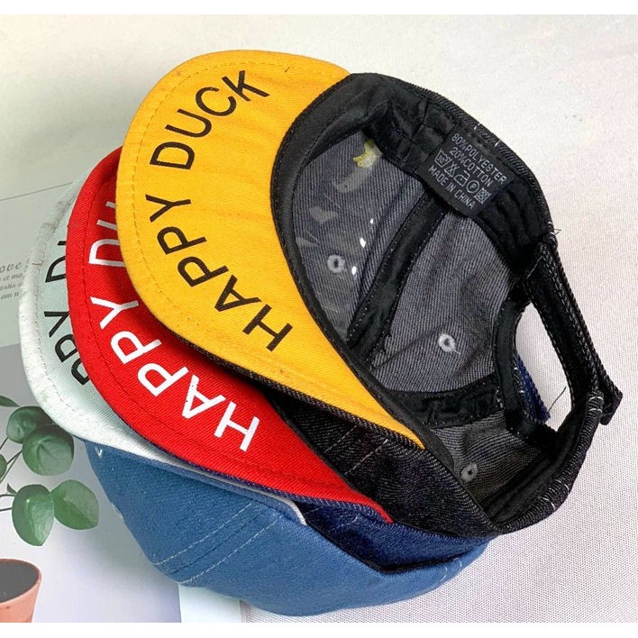 [JOYLEEN BEBE] Denim Hat Happy Duck - Topi Denim Anak Bordir Bebek - Topi Duck Anak Lucu Import