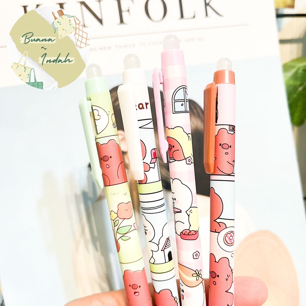 

Eraseable pulpen mekanik bisa di hapus bebek beruang duck beArpena pen alat tulis murah unik sekolah kantor warna pastel kado unik hadiah ulang tahun