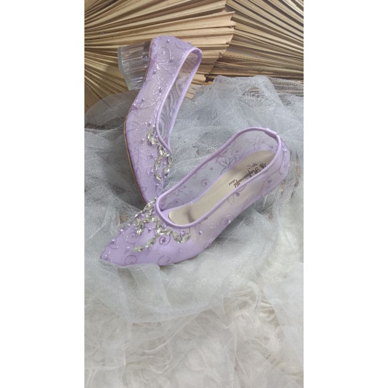 sepatu merrisa Lilac diamont 5cm