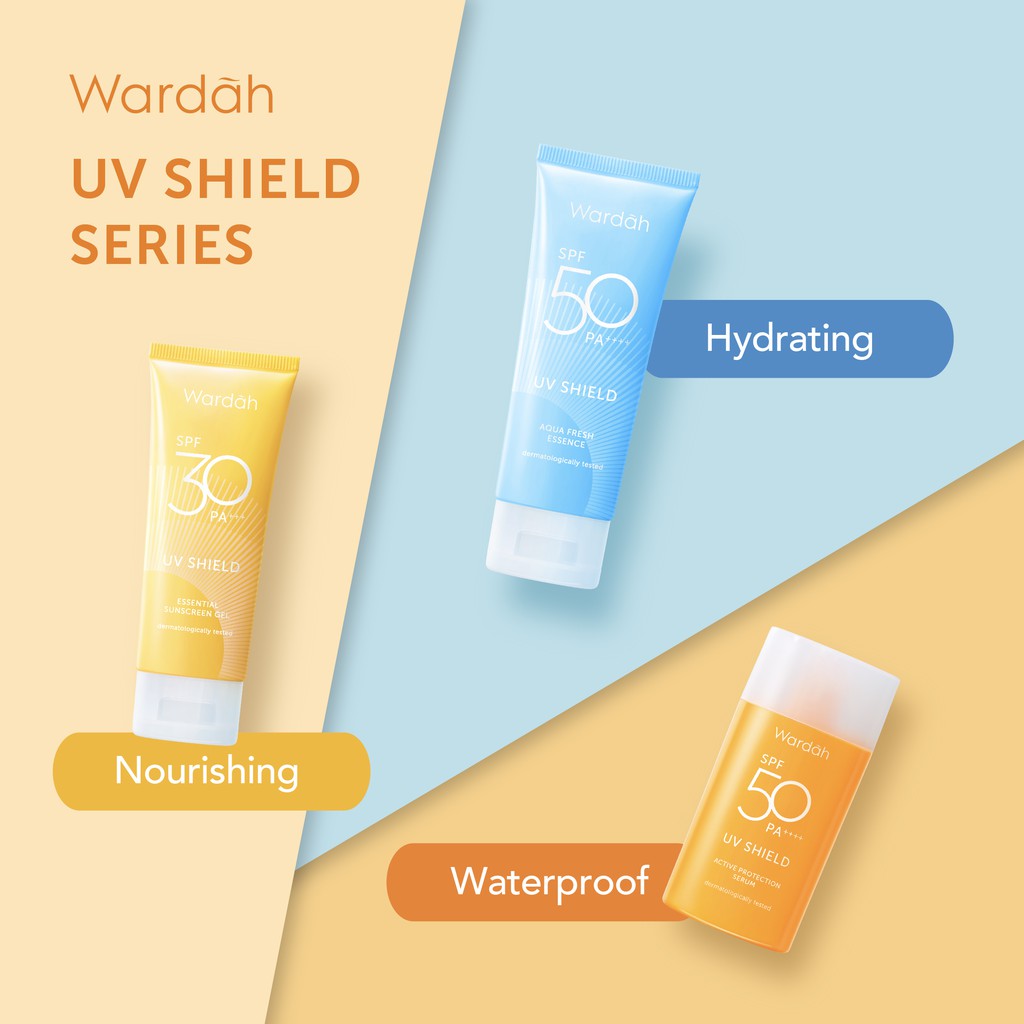 SUNSCREEN Gel WARDAH UV Shield Essential SPF 30 PA++ (Kuning) 40ml - Skincare Sunblok Sunblock Wajah