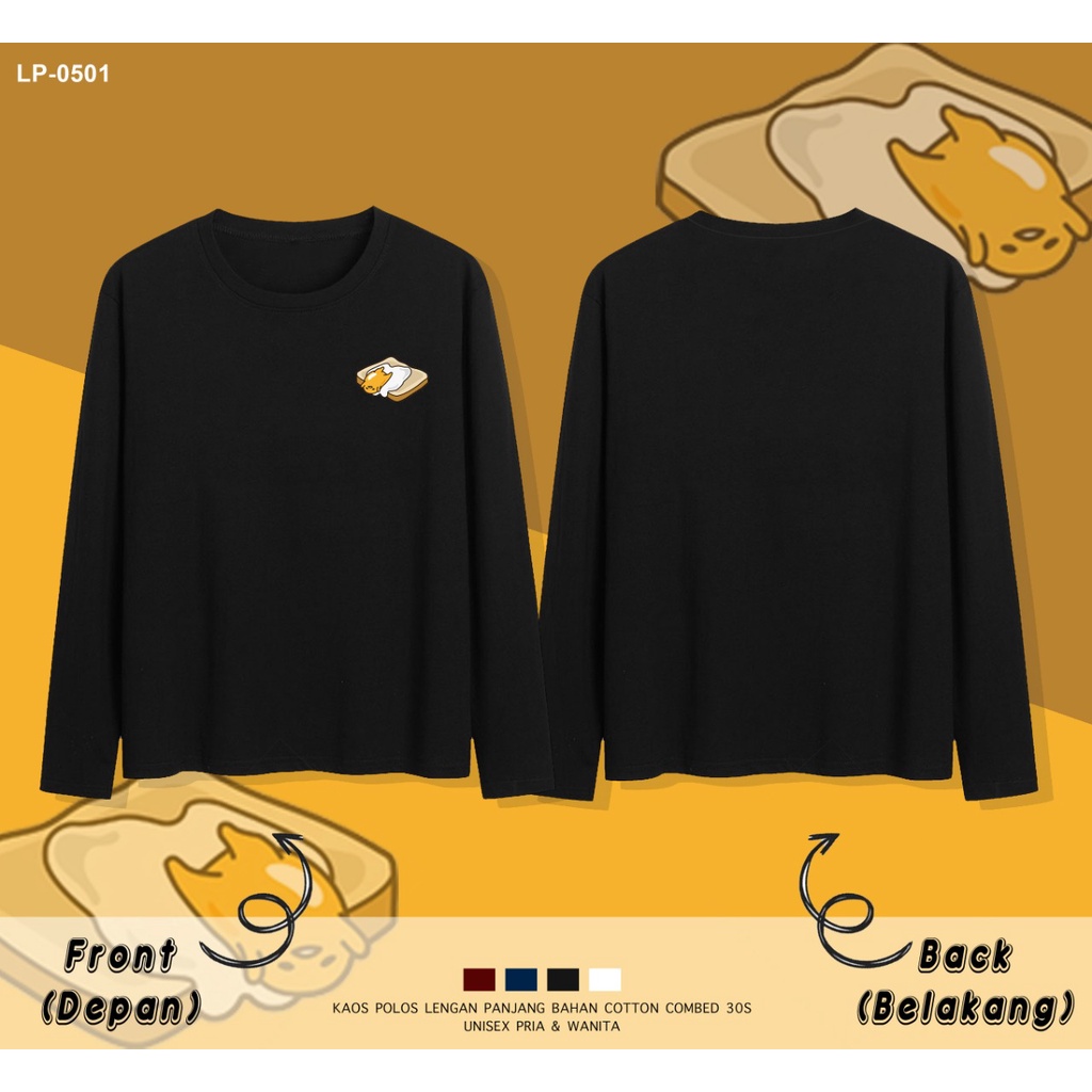 PAKAIAN KAOS LENGAN PANJANG WANITA / IMPORT / LP-0501 /  BREAD GUDETAMA SIDE