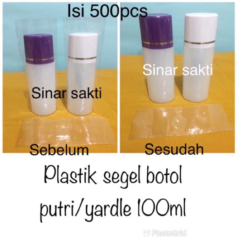 segel plastik yardle 100ml plastik segel botol putri ISI 500pcs