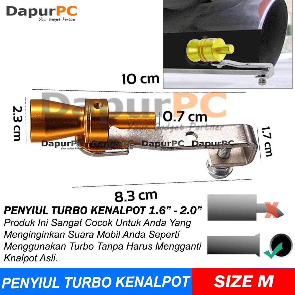 Penyiul Turbo Size M 1.6 - 2.0 Whistler Pipe Sound Muffler Fake Turbo