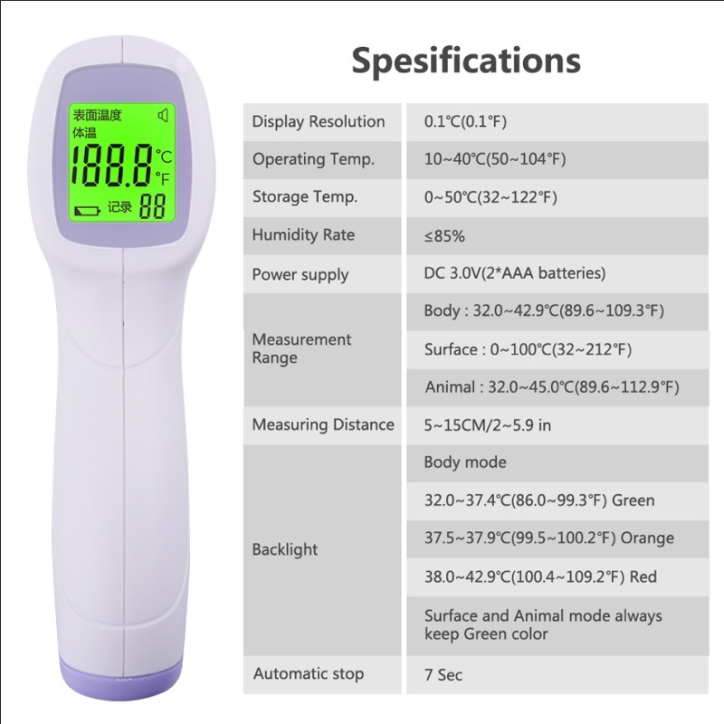 PC868 Thermometer Infrared Alat Ukur Suhu Badan