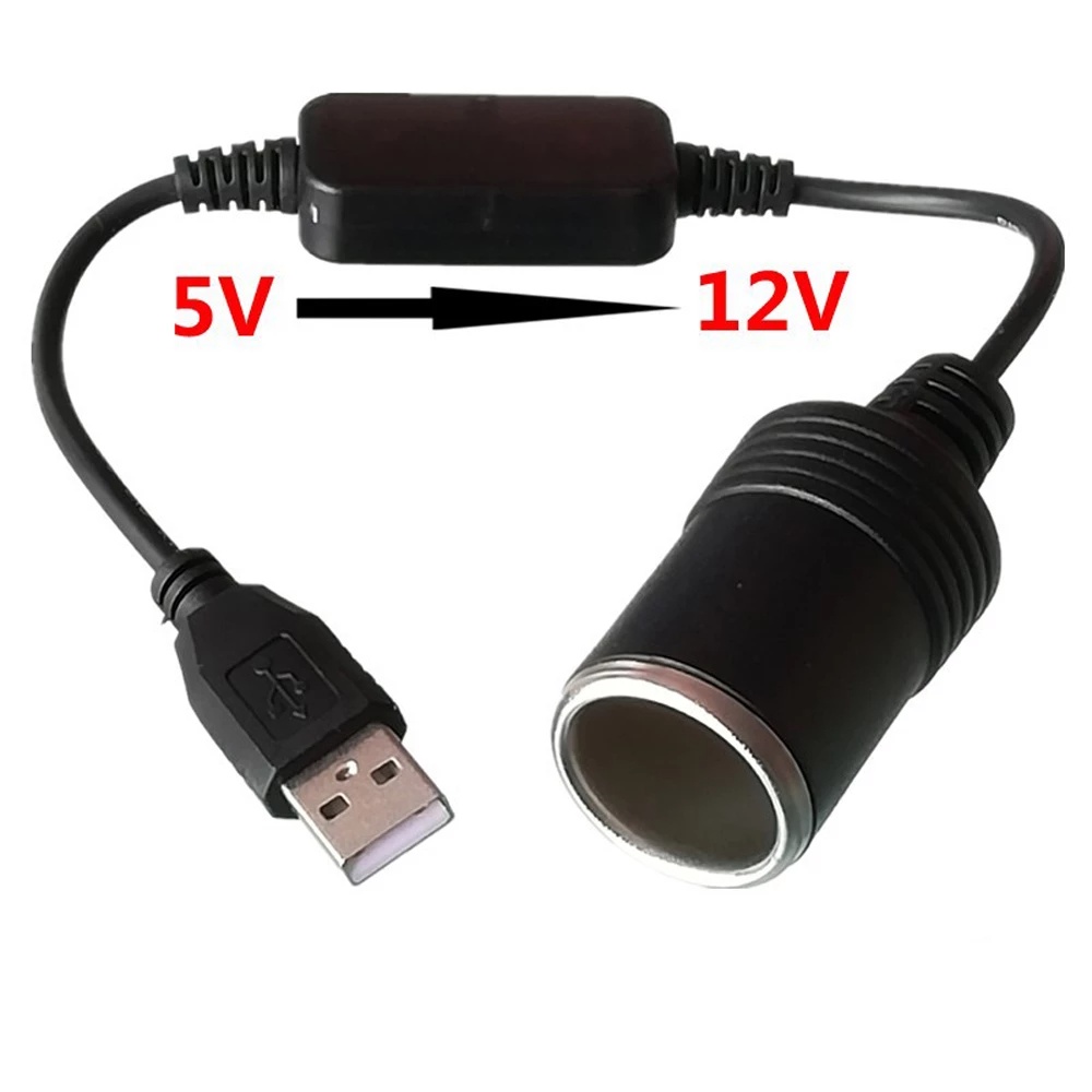 Car Cigarette Lighter Socket USB 5V To 12V Converter Adapter Wired Controller Plug Auto Interior Accessories