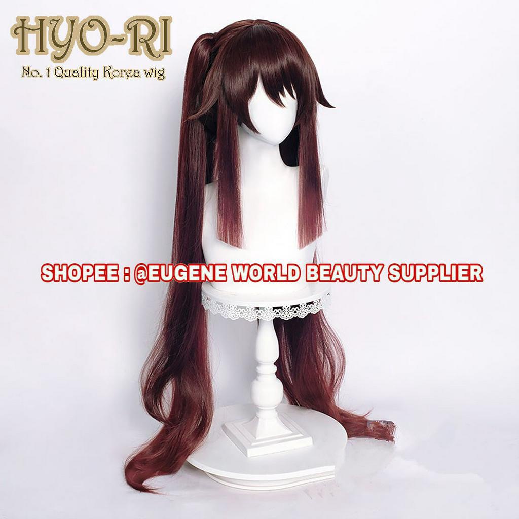 READY STOCK STYLED - RAMBUT PALSU FULL WIG HUTAO WIG COSPLAY ANIME GAME GENSHIN IMPACT WIG HU TAO WI