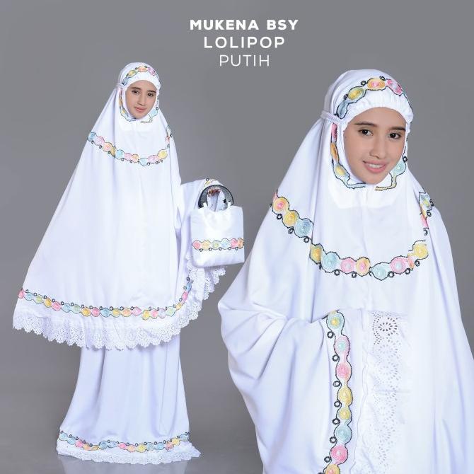 Mukena Dewasa Bsy Lolipop Putih
