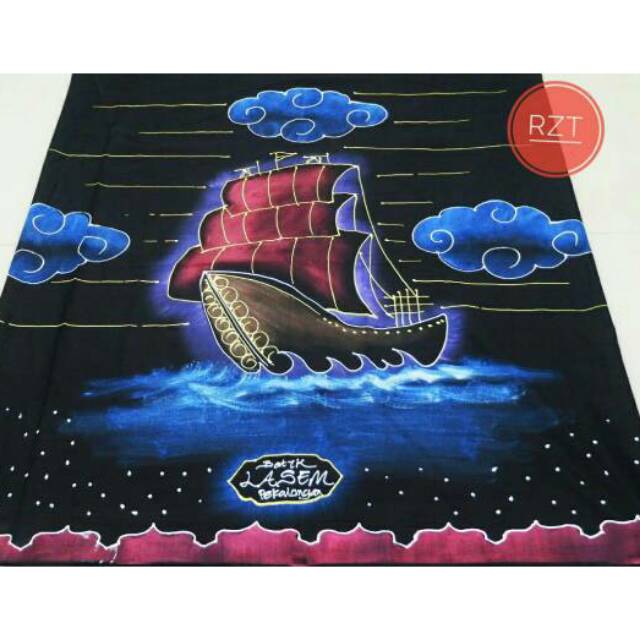 

Sarung lukis motif kapal