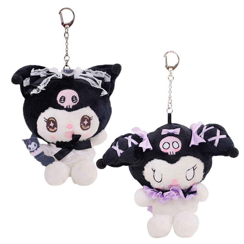 Mainan Boneka Stuffed Plush Kartun Kuromi 12cm Untuk Gantungan Tas / Hadiah