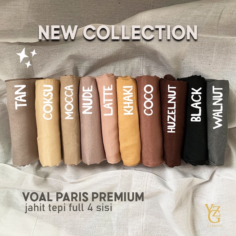 HIJAB PARIS PREMIUM | SEGIEMPAT VOAL WARNA NUDE