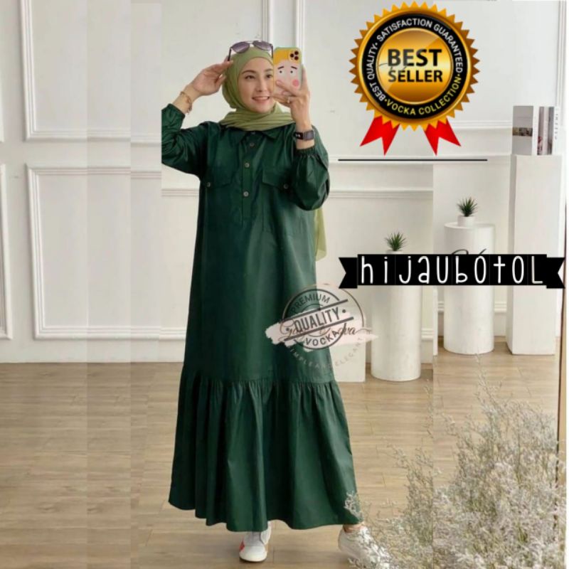 Gamis Dress MARSYA Rayon Premium warna Hitam Marun Navy Model Terbaru  Kekinian FREE BROSS