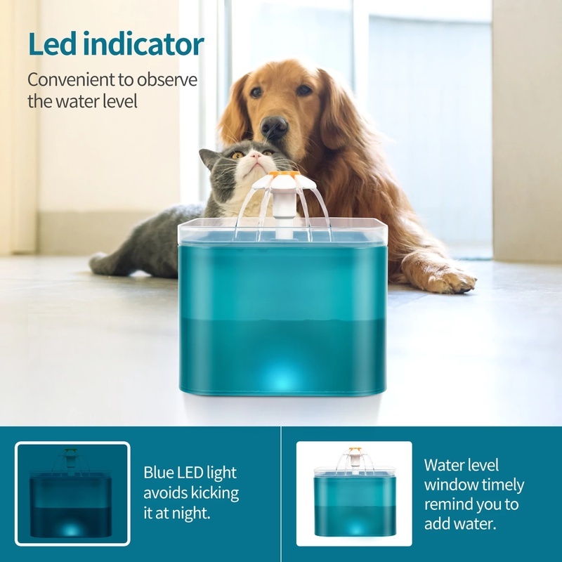 [USB Automatic Cat Drinking Fountain with LED Lighting] [Pet Dog Cat Water Dispenser Mute Automatic Drinking Fountain]