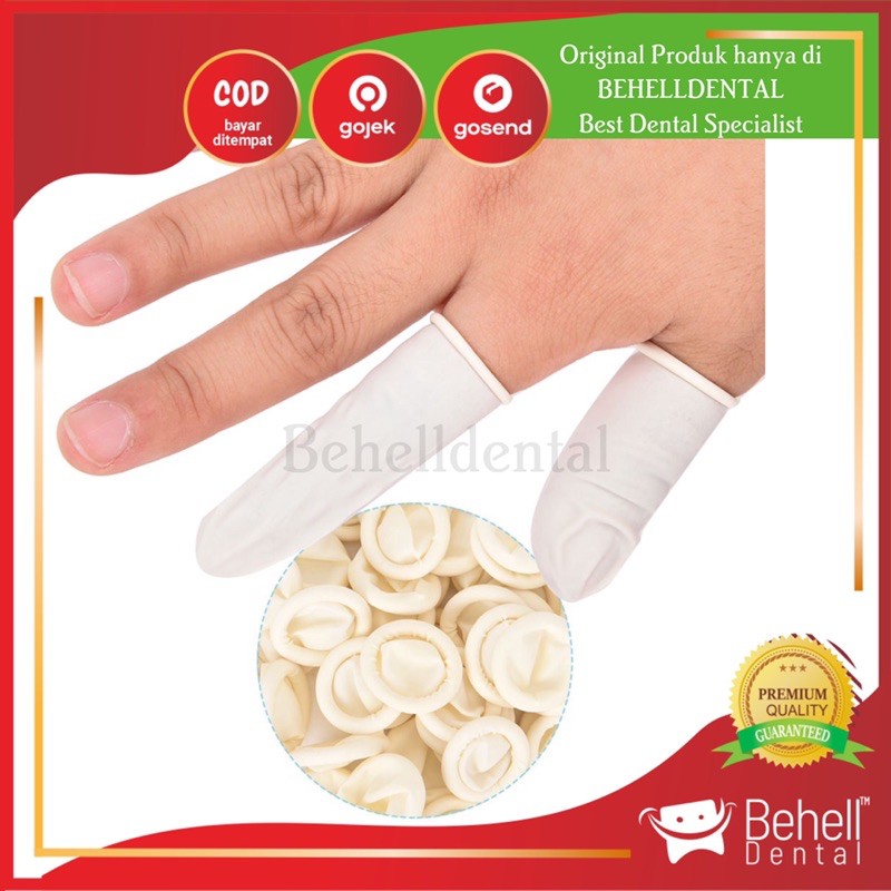 BEHELLDENTAL / FINGER COAT COT COATS COTS / SARUNG TANGAN JARI LATEX KARET PELINDUNG JARI PROTECTOR