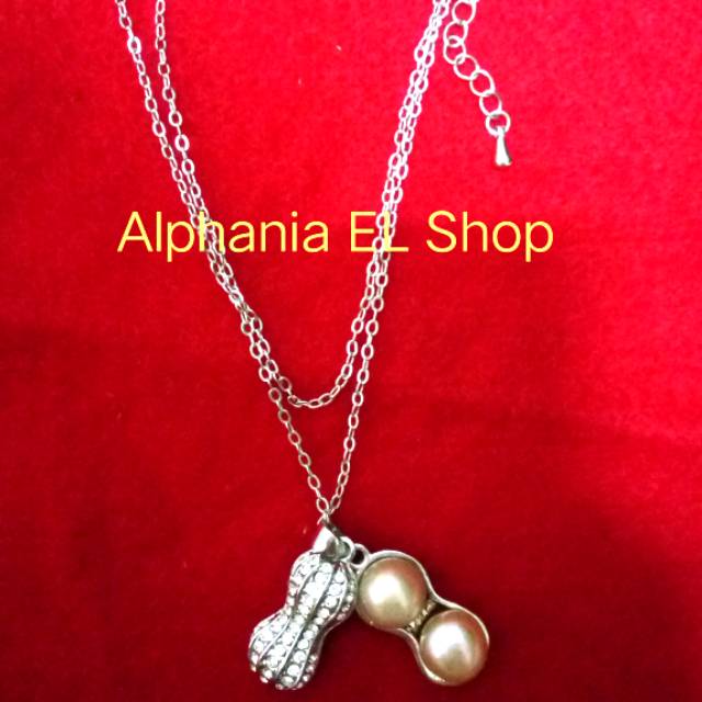 Kalung Liontin Kacang Mutiara