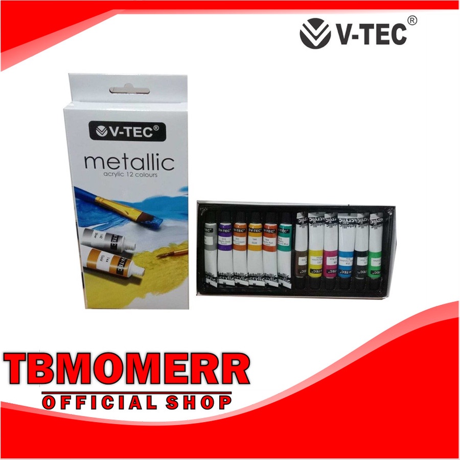 

TBMO V-TEC METALLIC ACRYLIC COLOUR 12WARNA 6ML MA-612 / CAT AKRILIK