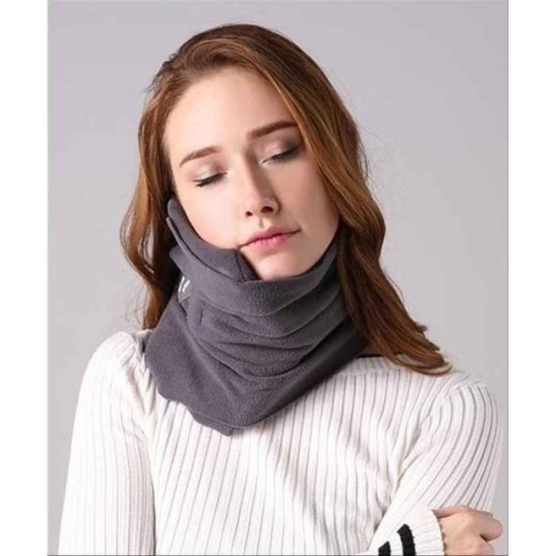 NECK TRAVEL PILLOW BANTAL SELIMUT LEHER PENYANGGA LEHER DAN KEPALA DALAM MOBIL PERJALANAN HEAD REST VA255