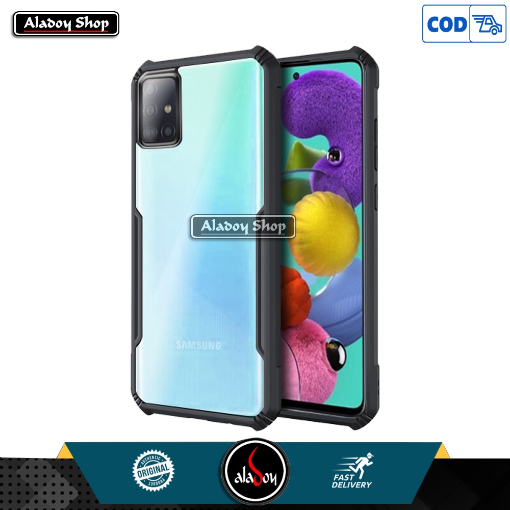 Case Samsung A51 2020 Shockproof Armor Transparent Premium Hardcase - Hitam