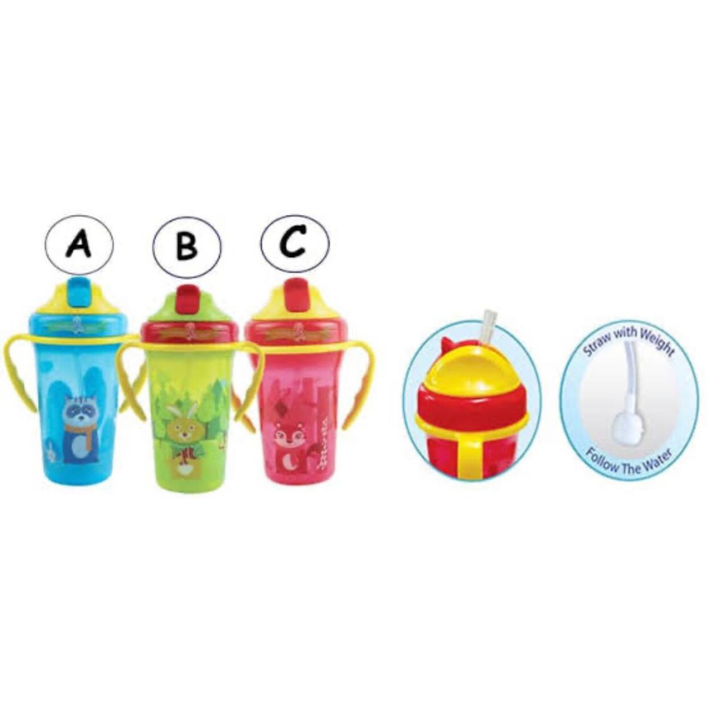 BABY SAFE Weighted Straw Cup JP020 / Baby Safe Training Cup | Botol Minum Sedotan Bayi Anak TRITAN JP019 JP020 AP005 SK005 SK019 ap015