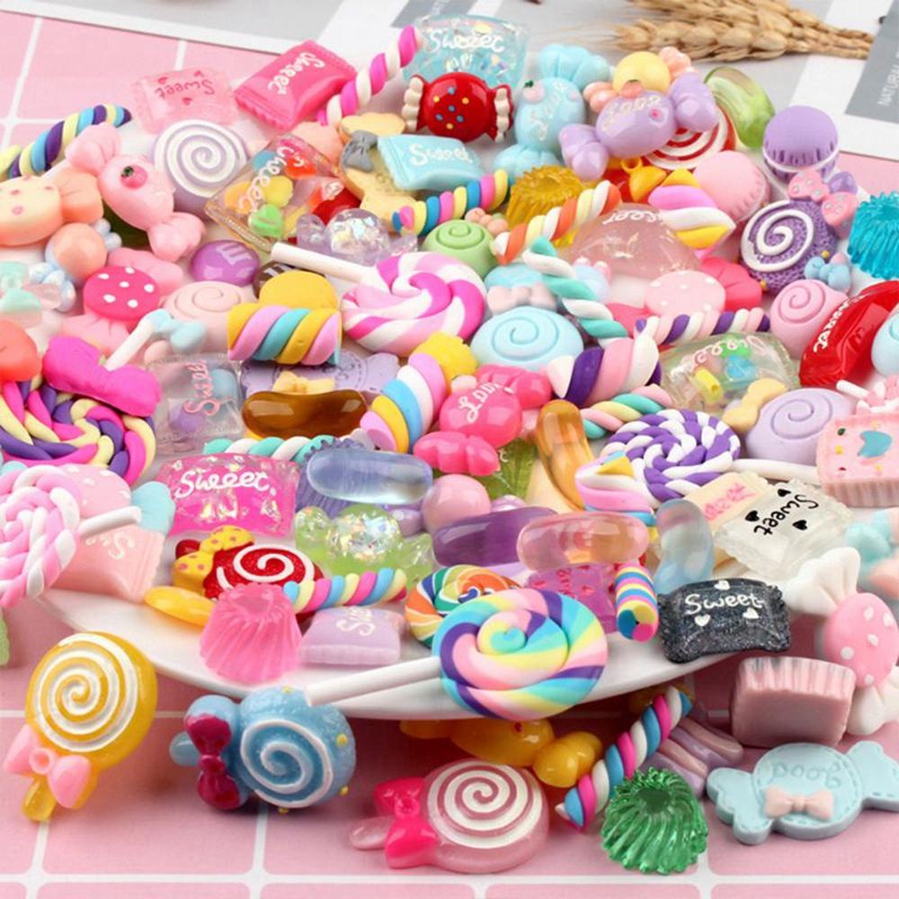 Lanfy slime charms Kartun 30 /60 /90Pcs Untuk Jepit Rambut Gantungan Kunci croc Aksesoris kawaii Permen Pesona scrapbooking Perlengkapan