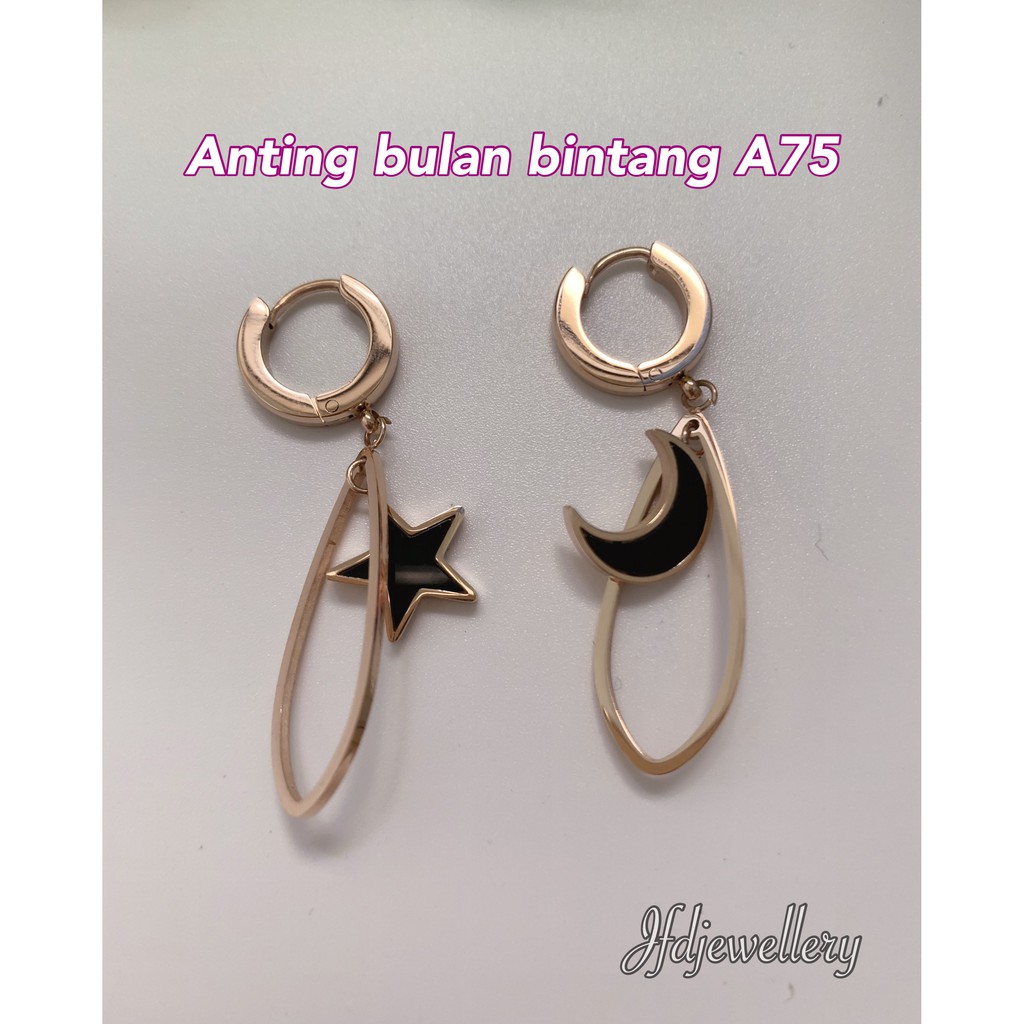 Anting Titanium Anting bvlgari anting kolongan/hoops- A75 (Anti Karat)