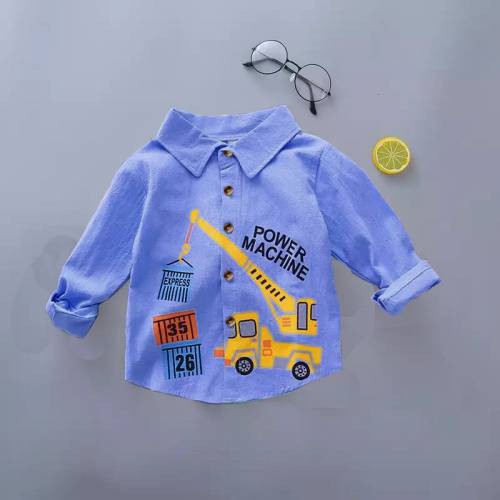 KEMEJA ANAK LUCU USIA 2-5TH KID POWER MACHINE HEM ANAK LAKI LAKI ATASAN BAJU ANAK COWOK KEKINIAN