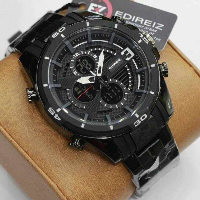 Jam edireiz black original double time water resist bergaransi