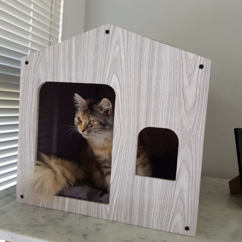 rumah kucing minimalis kayu lucu murah