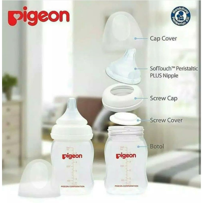 Pigeon Botol Dot Peristaltic Plus 240ml, 160ml Soft Touch Wide Neck Bayi Newborn 0+m SS PERISTALTIC PLUS