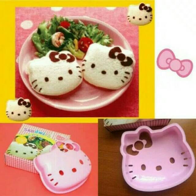 Cetakan bento kepala helly kitty