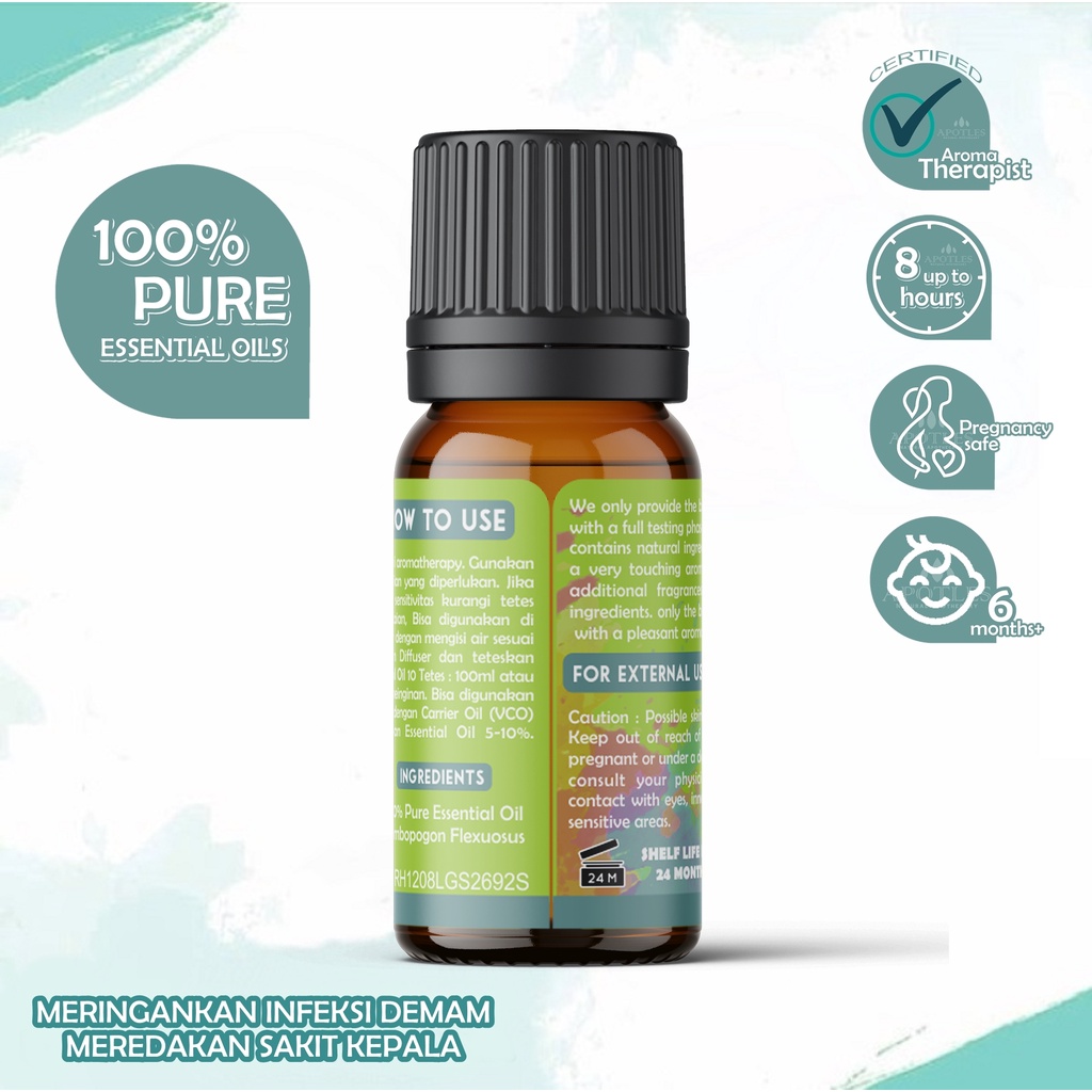 Lemon Grass Essential Oil - Minyak Aromaterapi Serai Lemongrass Pure Essential Oil 10ml