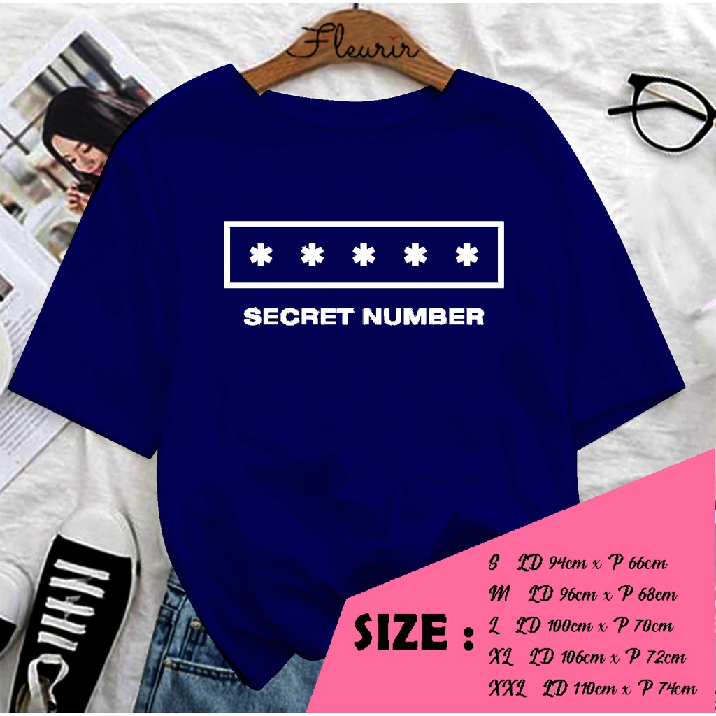 FLEURIR - SECRET NUMBER KAOS OVERSIZE KATUN KAOS WANITA DEWASA TUMBLR TEE UNISEX JUMBO