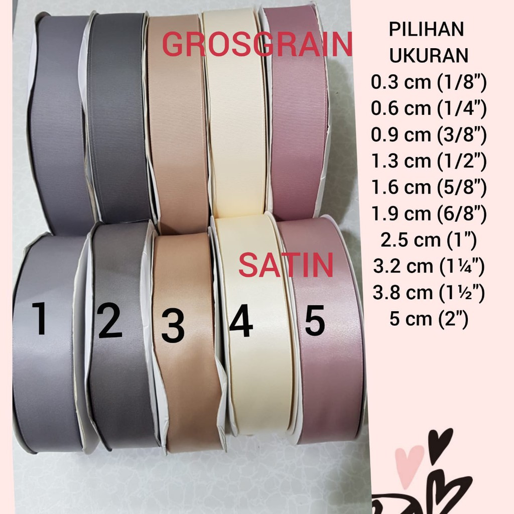 100 YARD - PITA IMPORT GROSGRAIN &amp; DOUBLE SATIN  Harga Per Rol (100 yard)