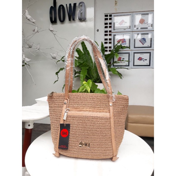 TAS RAJUT JOGJA TAS DOWA DOWA BAG DOWA ALOA SERIES WITH LEATHER DOWA ORI RAJUT BRANDED TAS MERK