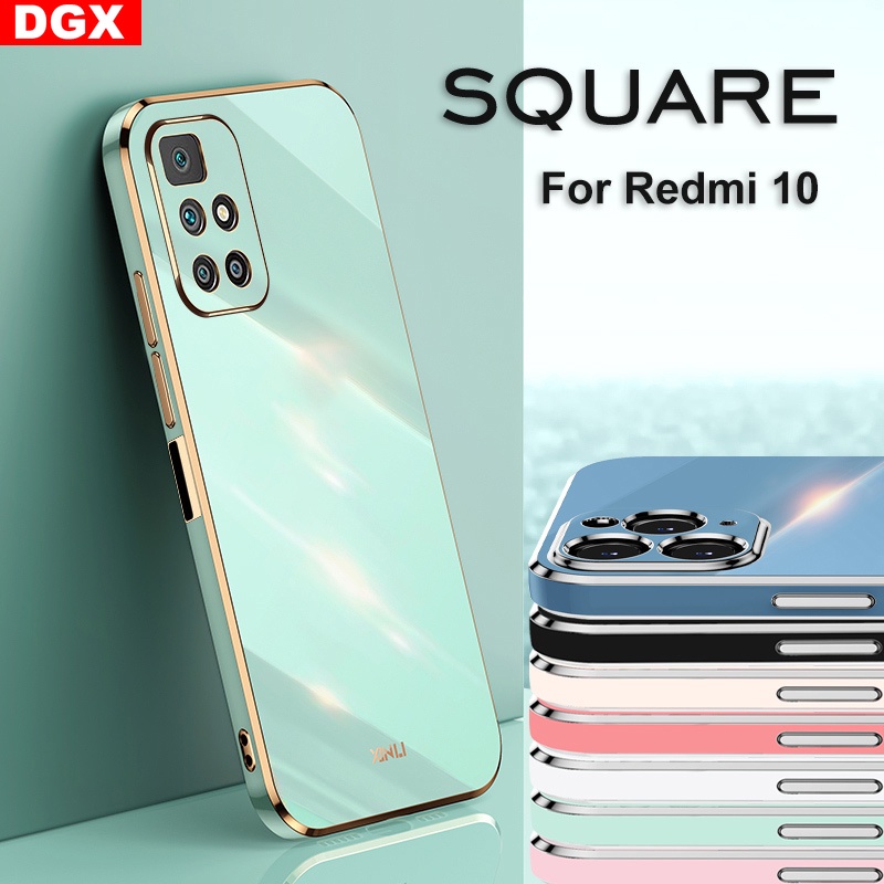 Soft Case Bahan Karet 6D Plating Bentuk Persegi Untuk Redmi Note11 Note10s 9 9A 9T Note10 Note11S Note9 Note8 Note7