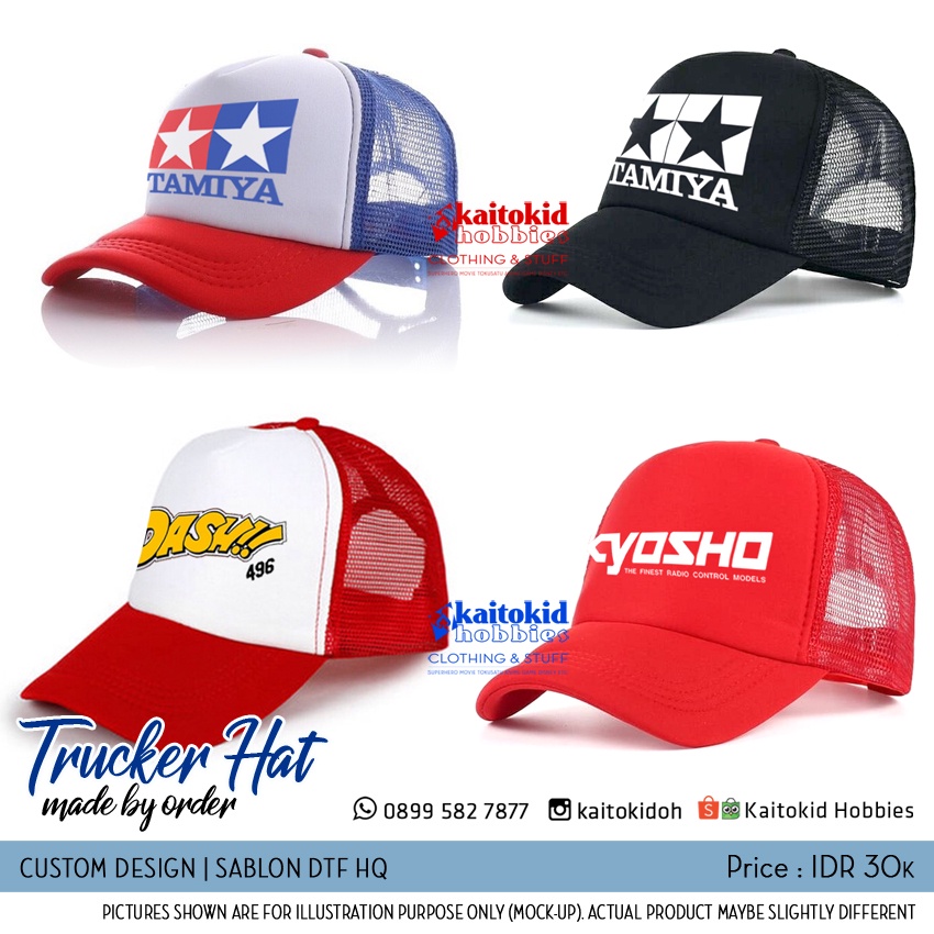 Topi Trucker TAMIYA MINI 4 WD Topi Jaring Yonkuro bisa custom desain bebas