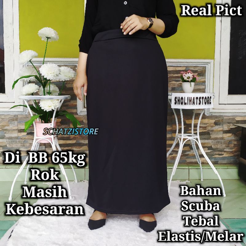 Aulia - Rok Span SuperJumbo Ukuran XXL-XXXL//Rok Span Jumbo Bahan Scuba