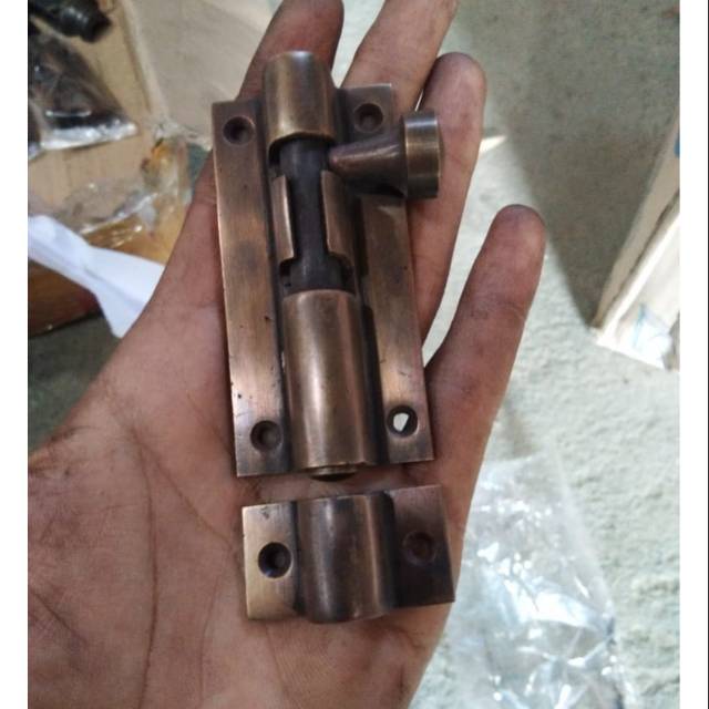 Grendel pintu/ jendela Kuningan antik