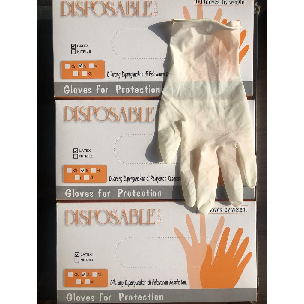 Sarung Tangan Latex 100 Pcs Disposable / Sarung Tangan Karet