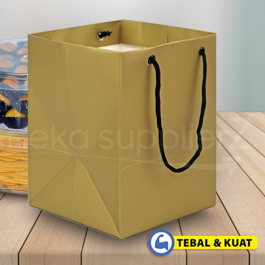 

♔ Paper Bag Toples Kue Kering - Paper Bag Kue - Isi 2 | EMAS GOLD (10PC) ✯