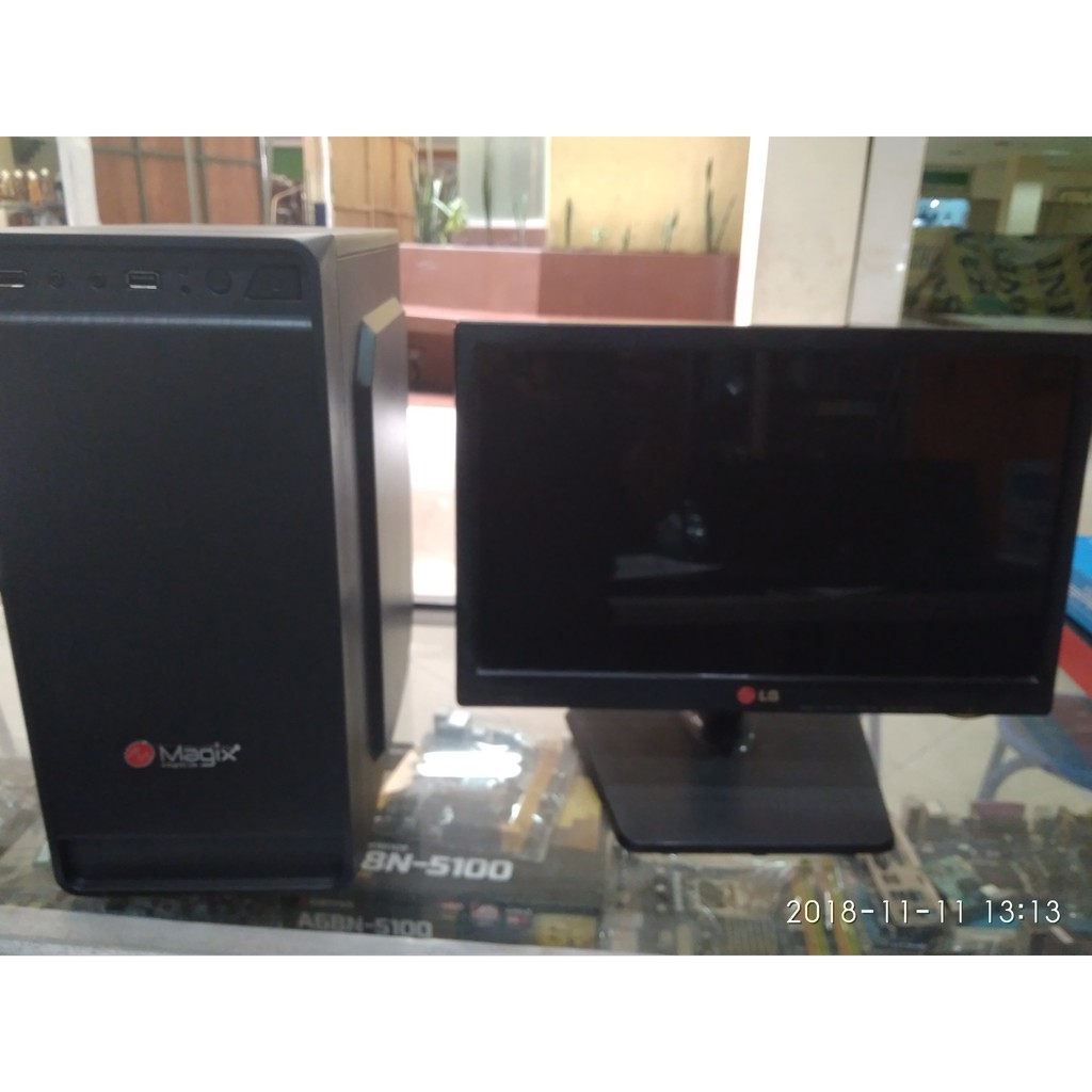 CPU amd phenom X4 lengkap LCD monitor siap pake