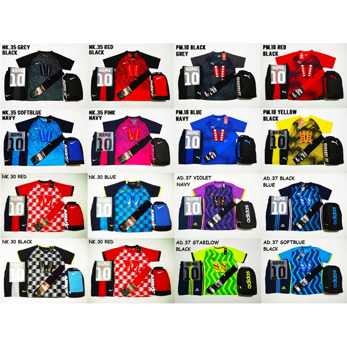 Olahraga COMBO 5 in 1 Kaos FUTSAL / BOLA (Cocok Untuk Kaos Tim) PRINTING Mix