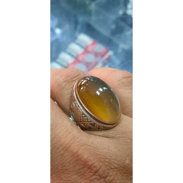 cincin batu akik anggur limau manis kristal