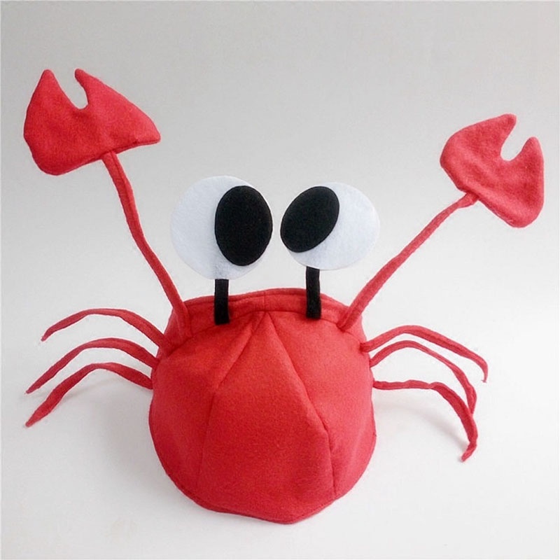 Topi Bentuk Lobster Kepiting Warna Merah Untuk Kostum Halloween